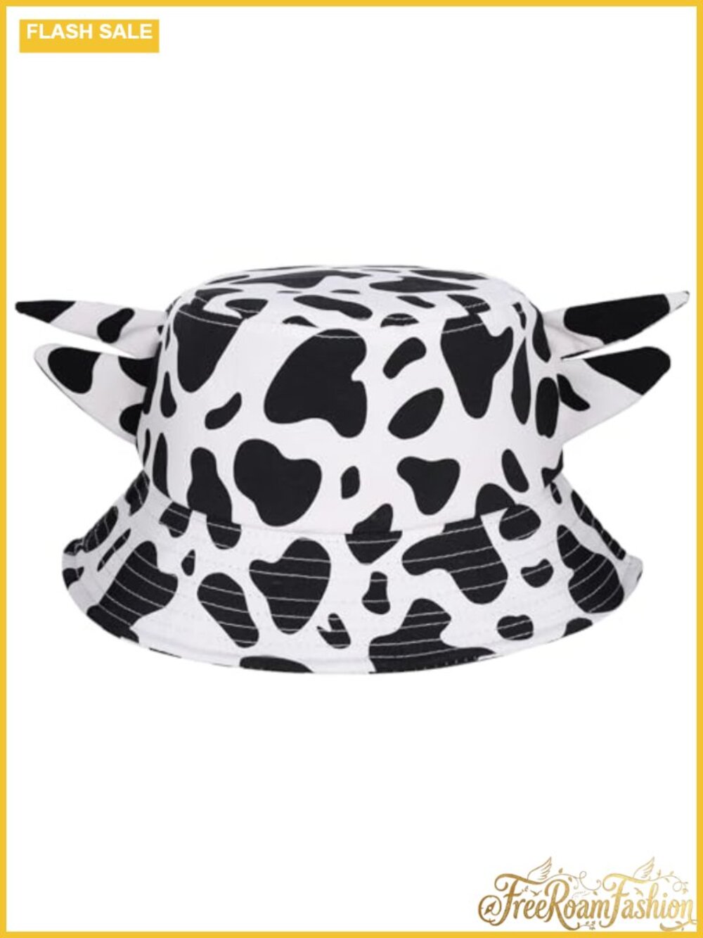 Cow Print Bucket Hat Polyester Foldable Sun Hat Fishing Beach Cap
